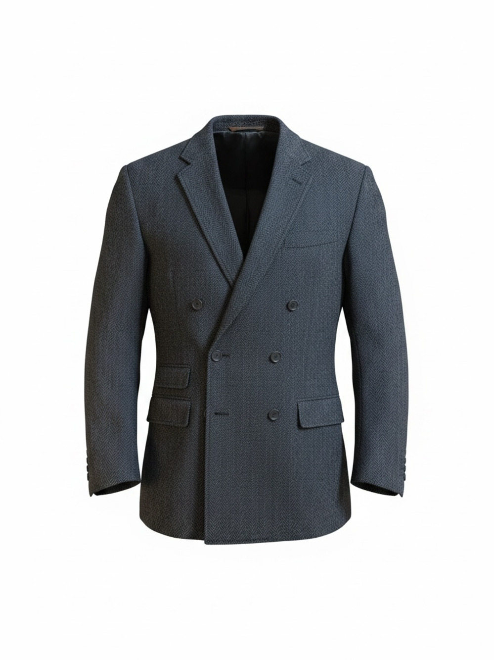 Merona Charcoal Grey Herringbone Double-Breasted Blazer Jacket Size 48R